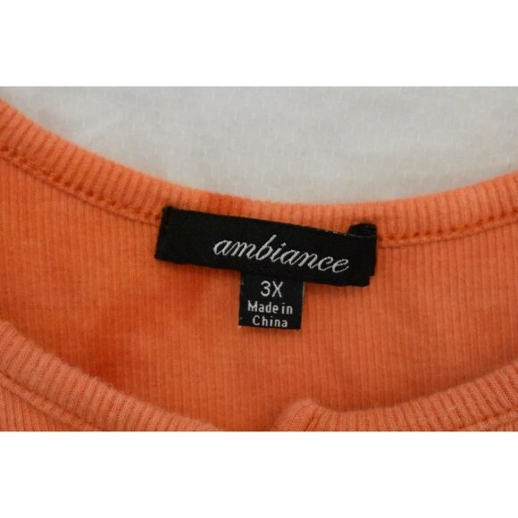 Women's Ambiance Orange Ribbed Super Soft Custom Bleach Dye Crop Tank Top Size 3 - Picture 4 of 5